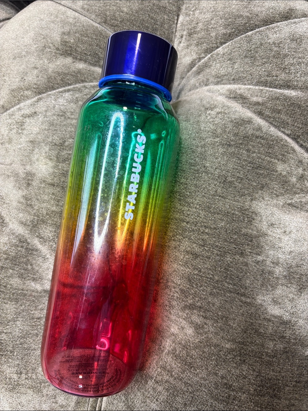 Starbucks Rainbow Ombre Gradient Glass Water Bottle 20oz